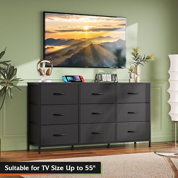 WLIVE 47''W Dresser for Bedroom, 55 inch TV, Wide Chest of Drawers - Image 7