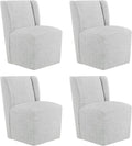 Upholstered Dining Chair with Casters Wingback Modern Side Armless Deskchair by Kislot