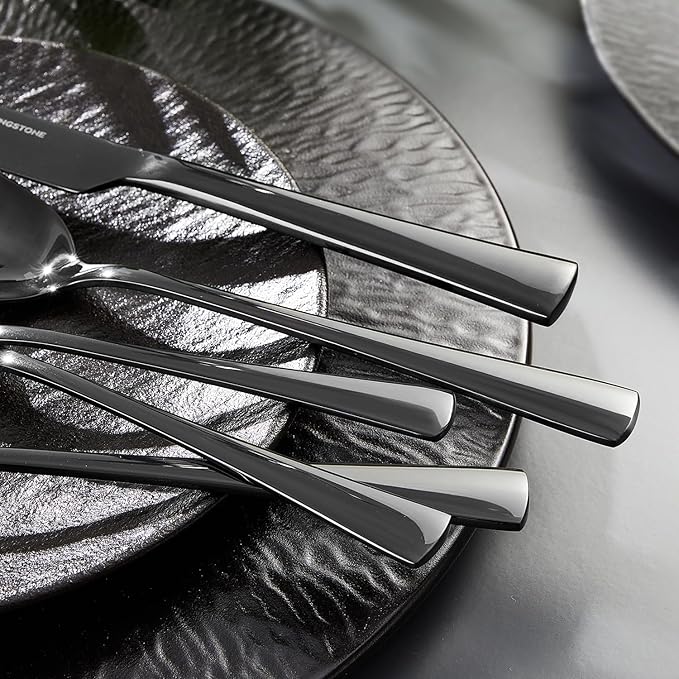 KINGSTONE 18/10 Stainless Steel Flatware, 20-Piece Forged Silverware Set - Image 3