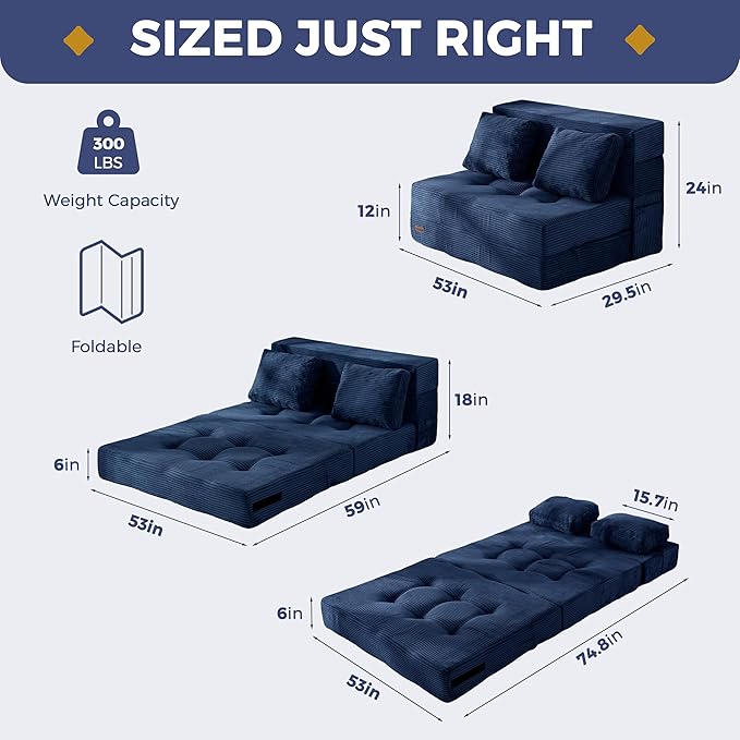 MAXYOYO Convertible Sofa Bed, Fold Out Sleeper Sofa - Image 2