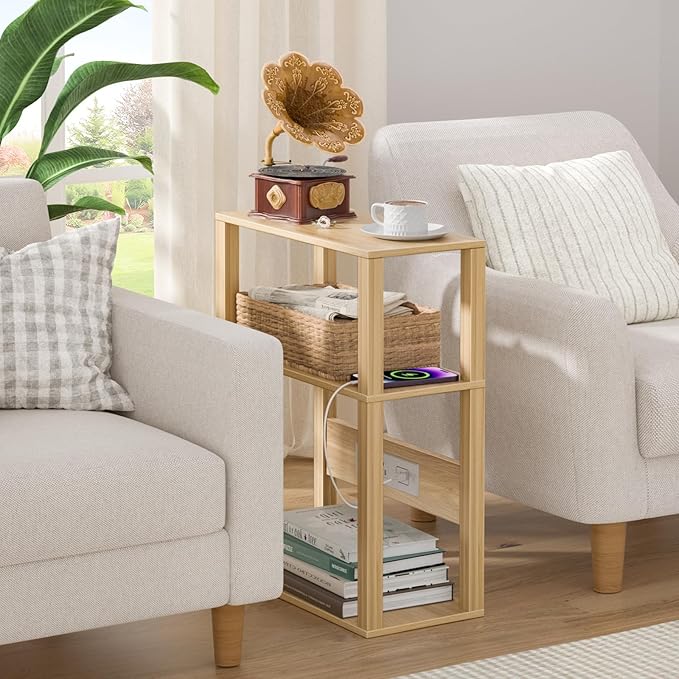 3 Tier Small Narrow Bamboo Side Table Set of 2 - Image 4