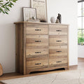 LINSY HOME 8 Drawers Dresser for Bedroom, Living Room, Rustic Brown by LINSYHOME