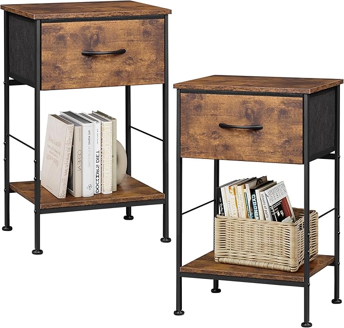 WLIVE Nightstand Set of 2, End Table by WLIVE