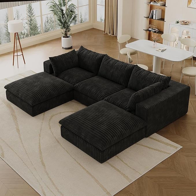 Down Filled Boneless Sectional Sofa Cloud Couch - Image 9