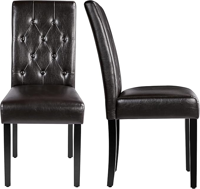 Yaheetech Dining Chairs Set of 2 Modern Style Faux Leather Dining Room Chairs by Yaheetech