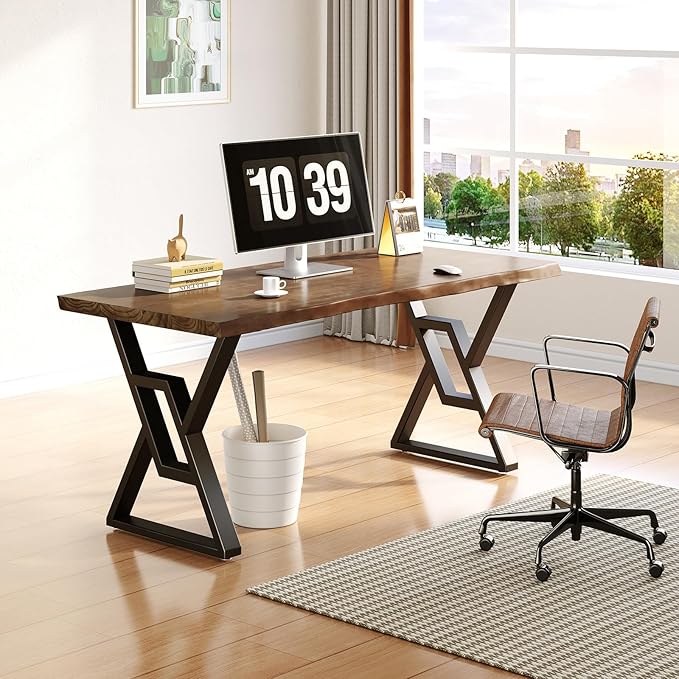 Rustic Brown 55-inch Solid Wood Computer Desk - Image 4
