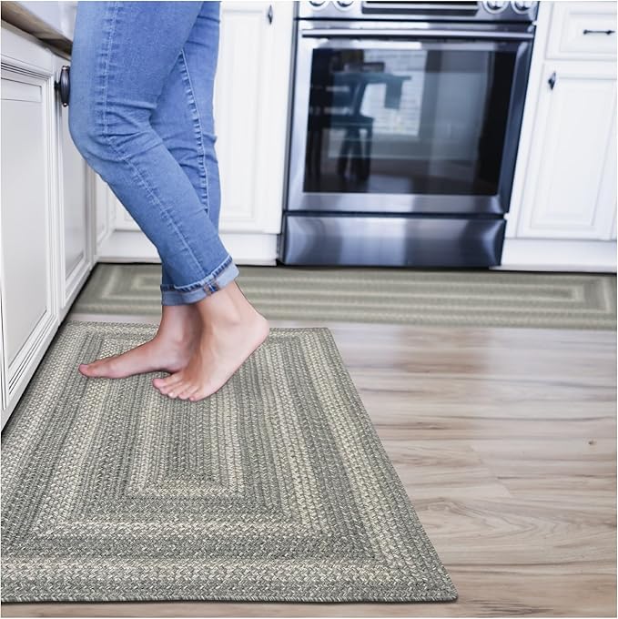 Grey Cloud Small Braided Rug, 27x45 Rectangle - Image 10