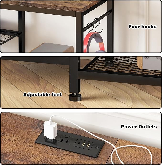YGEOMER Entertainment Center for 55 inch TVs, TV Stand - Image 3