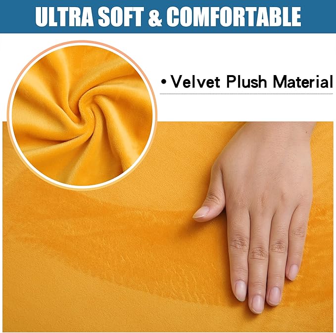 Smiry Velvet Seat Covers for Dining Room Chair Set of 2, Stretch Fit Removable - Image 2