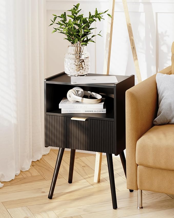 Black Nightstand, Modern Bedside Table - Image 6