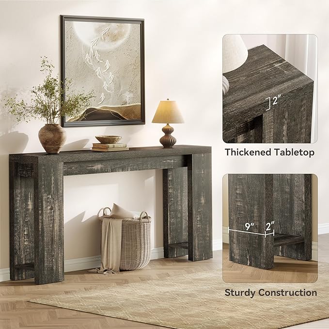 LITTLE TREE 70.9-Inch Long Console Table, Narrow Sofa Table Behind The Couch - Image 7