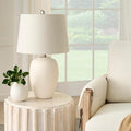 Nourison Home 23" Natural White Ceramic Jar Table Lamp by NourisonHome