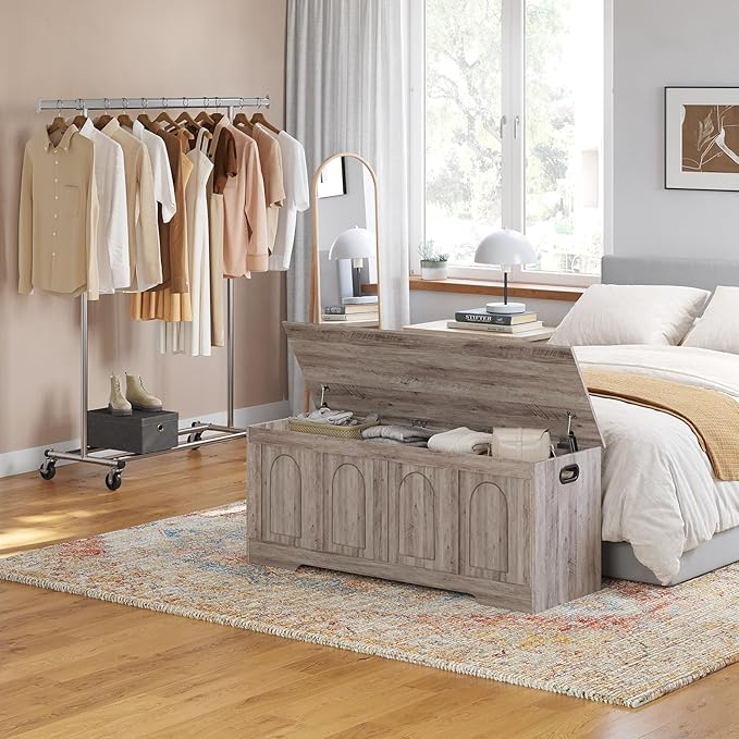 DINZI LVJ Storage Chest, 47.2”Wooden Storage Box - Image 2