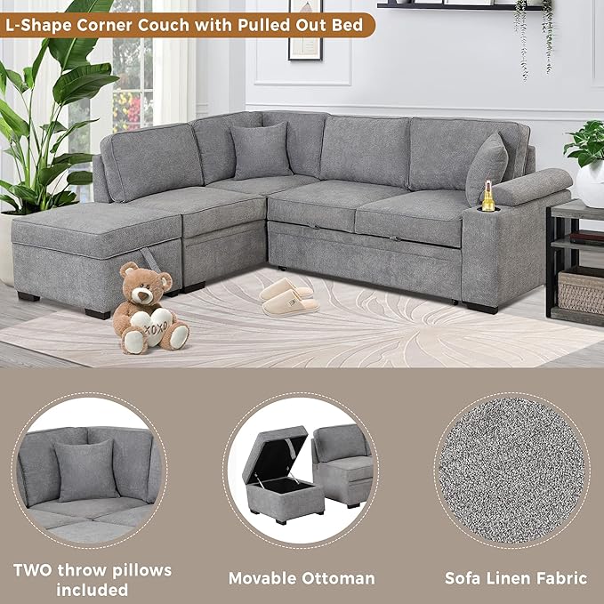 Ball & Cast Sleeper Sofa Bed L Shaped Couch - Image 6