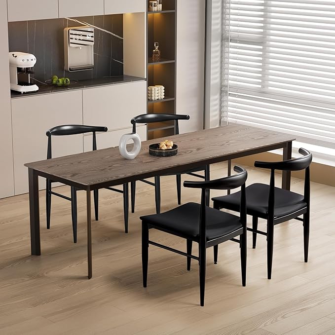 Yaheetech Dining Chairs Set of 4 Mid Century Modern Leather Dining Room Chairs - Image 4