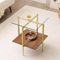 Glass End Table, Mid-Century Modern Design Sofa Table, by LumFurn