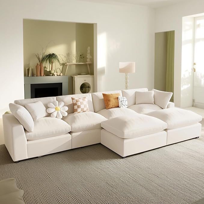 134.4 Inch U-Shaped Oversized Upholstered Sectional Sofa - Image 3