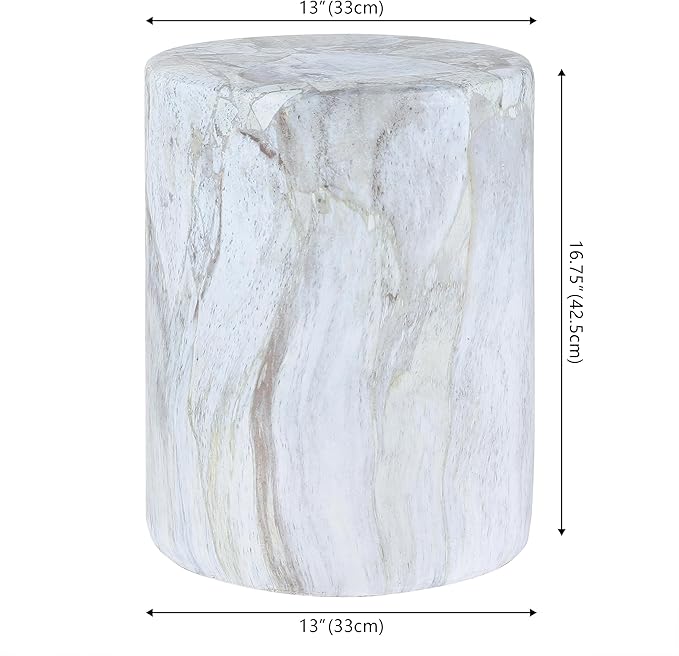 JONATHAN Y TBL1101B Troy 16" Modern Minimalist Faux Marble Column - Image 2