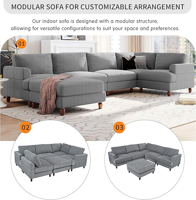 97.2 Inch L Shaped Modular Sectional Sofa - Image 5