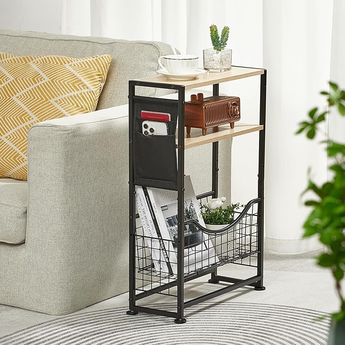 Narrow Side Table, Skinny Small End Tables by Zexvida