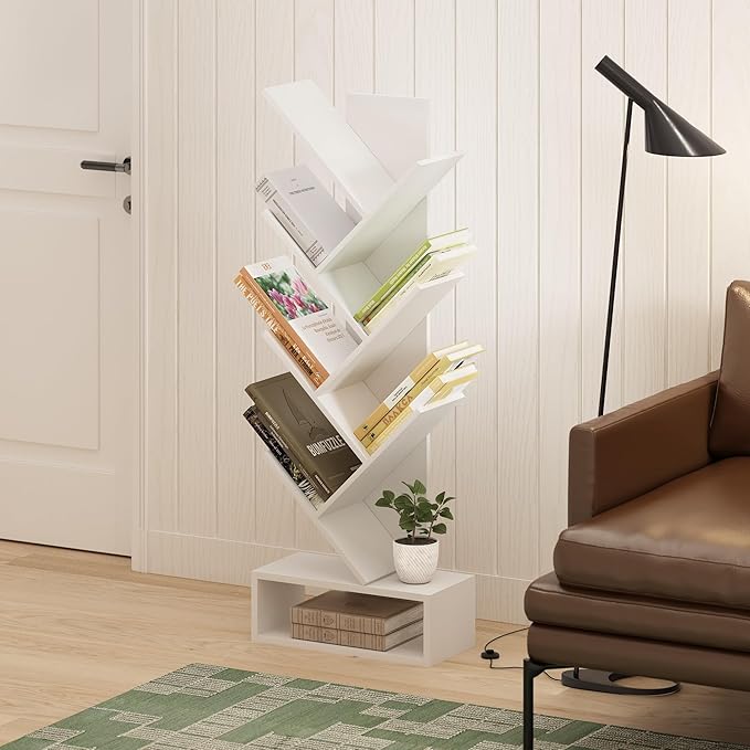 Furinno Tree Bookshelf 7-Tier Floor Standing Tree Bookcase - Image 2