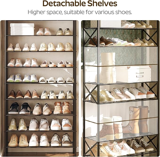 10 Tier Shoe Rack, Large Capacity Shoe Storage Organizer Holds 40 Pairs - Image 4