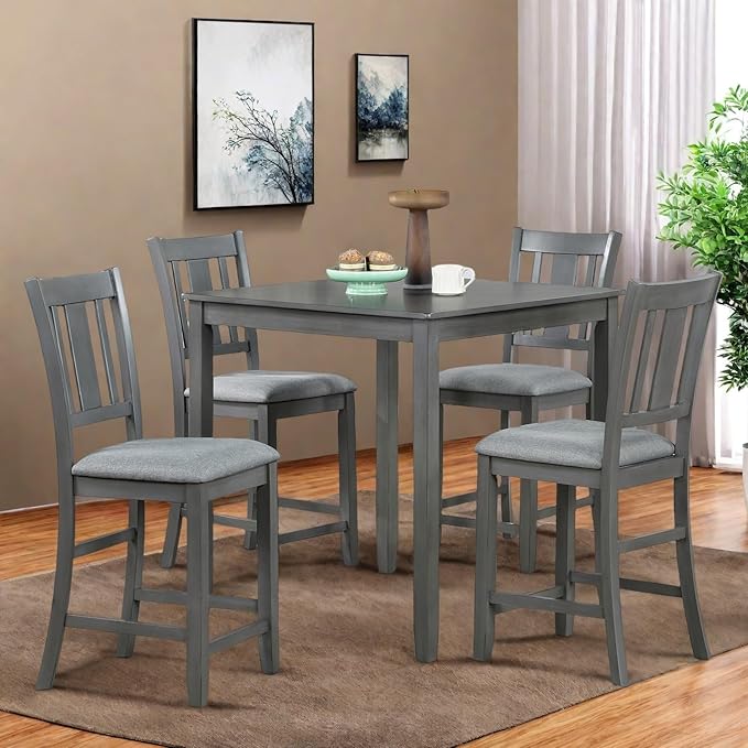 Dining Table Set for 4, Modern 5 Piece Dining Room Table Set - Image 5