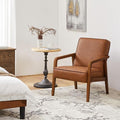 Yaheetech PU Leather Accent Chair, Mid-Century Modern Barrel Chair by Yaheetech