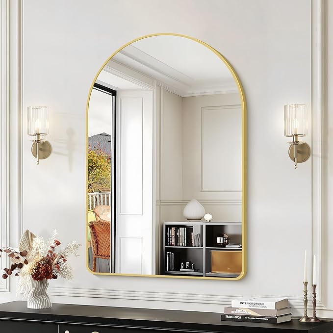 Arched Bathroom Mirror, Wall Mounted Mirror, Living Room, Vertically Hanging by GLASHOM