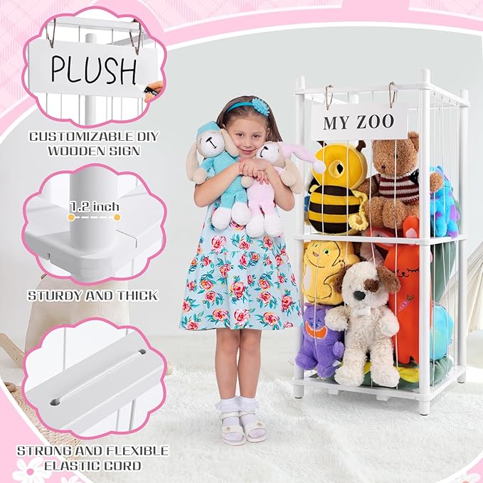 Stuffed Animal Storage Zoo, Wooden Stuffed Animal Organizer - Image 5