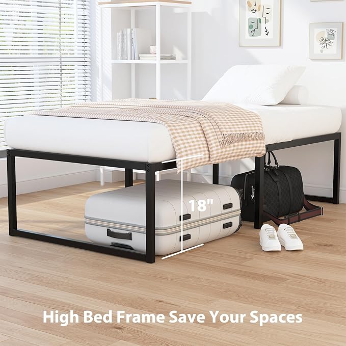 EMODA 18 Inch Narrow Twin Bed Frame 30x75, Heavy Duty Metal Platform No Box - Image 3
