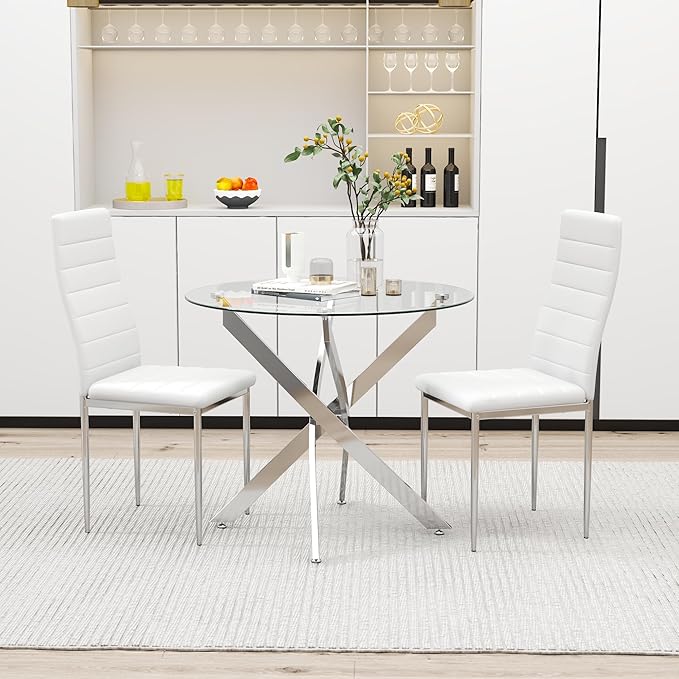 Glass Dining Table Modern Kitchen Table - Image 4