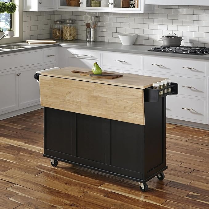 Homestyles Dolly Madison Black Mobile Kitchen Island Cart - Image 17