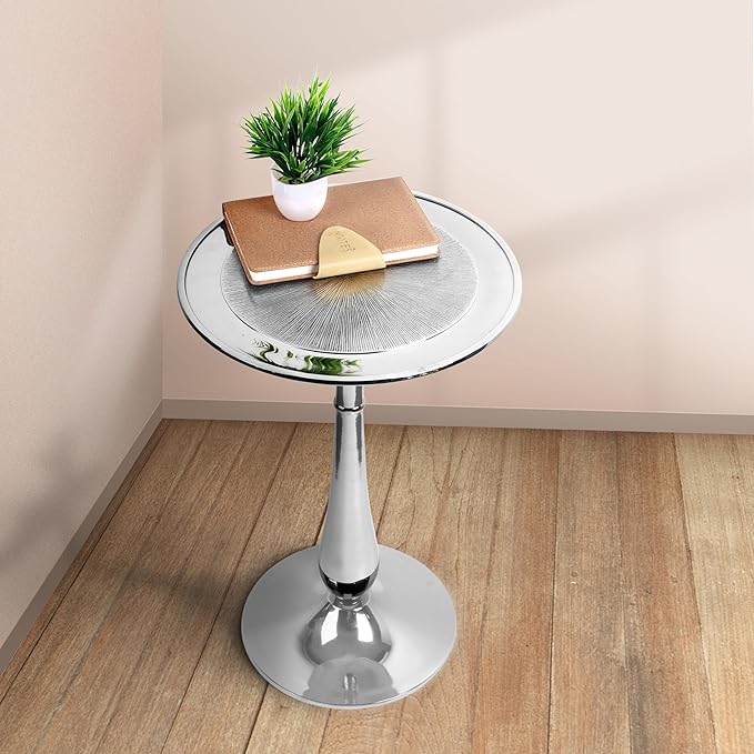 CLEENTABLE Farmhouse Pedestal Round End Table - Image 4