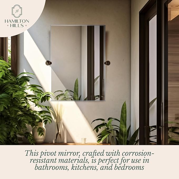 Hamilton Hills 30x40 inch Frameless Pivot Mirrors - Image 4