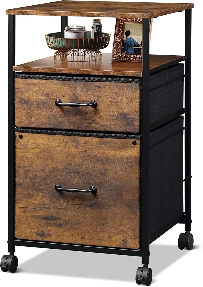 DEVAISE 2 Drawer Mobile File Cabinet, Rolling Printer Stand by DEVAISE