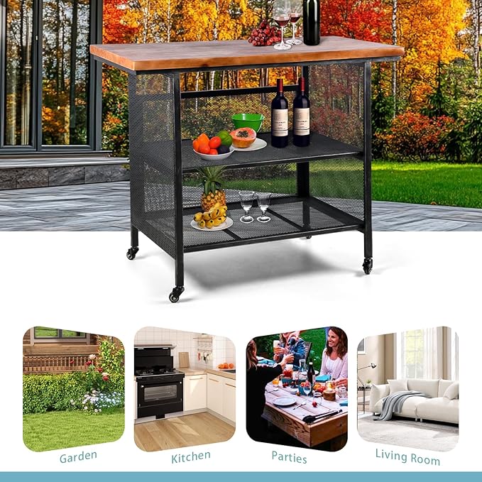 Rustic 3-Tiered Serving Cart - Image 5