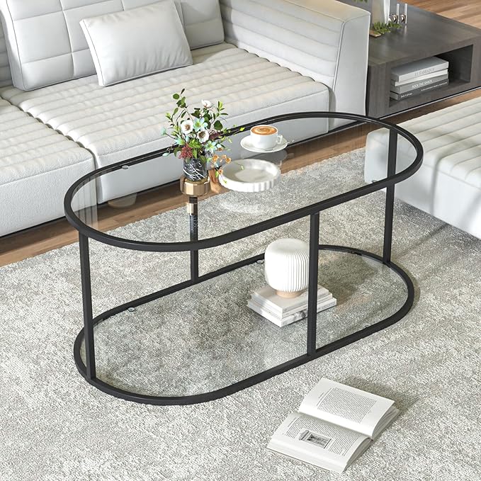 Coffee Table Black Glass Coffee Table by Wolawu