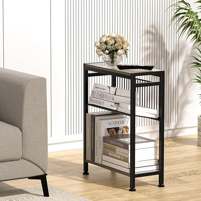 Small Side Table Set of 2 for Small Space, 3-Tier Narrow End Table - Image 9