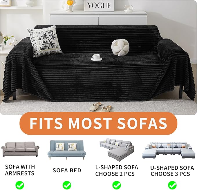 HAOMAIJIA Faux Fur Sofa Covers Couch Covers - Image 6