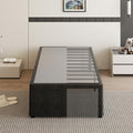 18 Inch Twin Bed Frames with Black Bed Cover, Metal Twin Size Bed Frame No Box by Cieemine