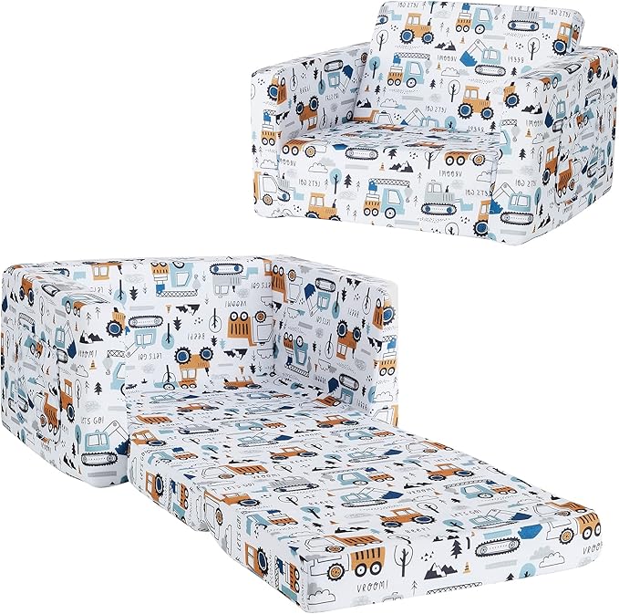 Ulax furniture Kids Sofa Couch, Children Flip-Out Chair 2-in-1 Toddler Chairs by UlaxFurniture