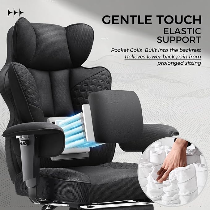 COMHOMA Big and Tall Office Chair 400LBS Wide Ergonomic Fabric Deluxe Embossing - Image 5