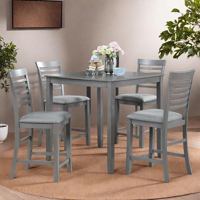 Dining Table Set for 4, Modern 5 Piece Dining Room Table Set - Image 6