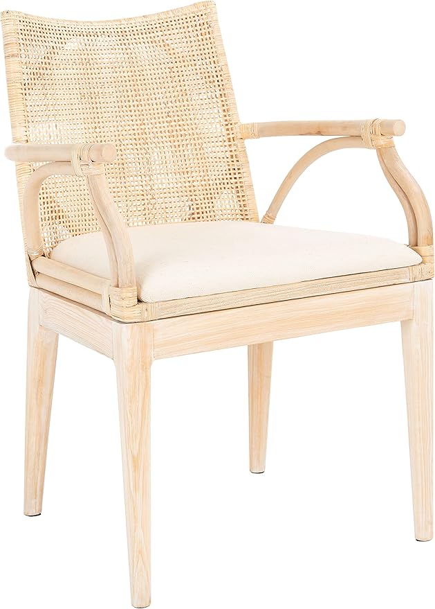 SAFAVIEH Home Collection Gianni Natural Wash/White Cushion Living Dining Room - Image 4