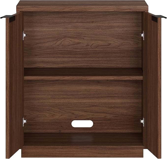 Henn&Hart 28" Wide Rectangular Accent Cabinet in Satin Walnut, - Image 5