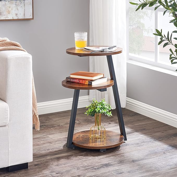 BEWISHOME Round End Table Side Table - Image 2