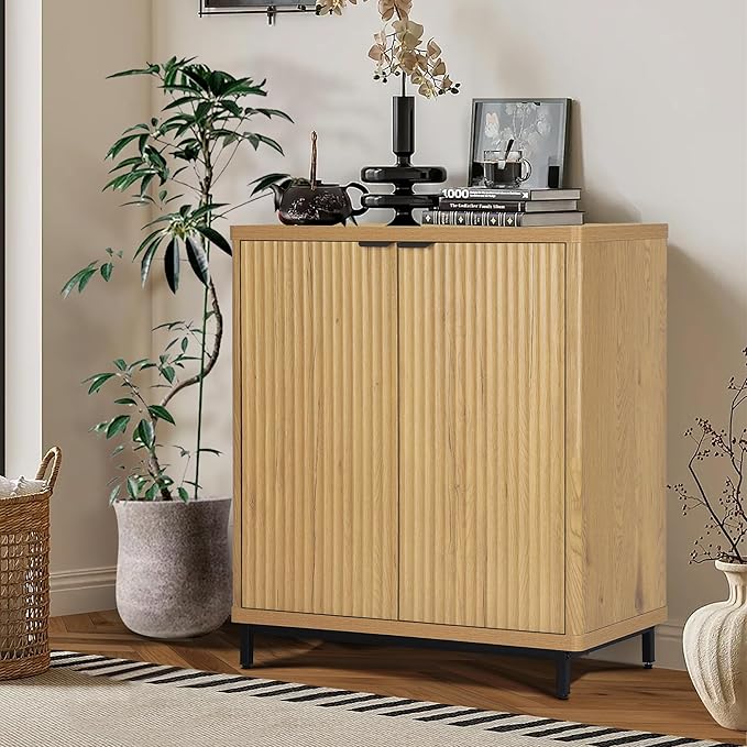 Buffet Cabinet with Storage Accent Sideboard Modern Credenza with 2 Doors & 3 by QuicMiou
