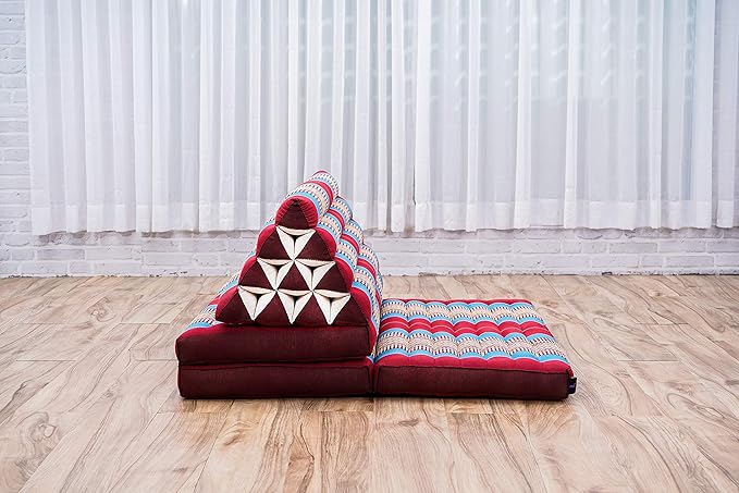 Leewadee 3-Fold Mat XXL with Triangle Cushion – Firm TV Pillow, Foldable - Image 7