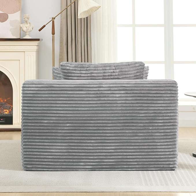 Oversized Chaise Daybed Lounge Sleeper Chair Sofa Bed Indoor, Fluffy Corduroy - Image 5
